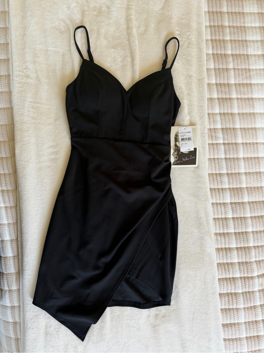 Black Spaghetti-Strap Wrap Mini Dress - Women